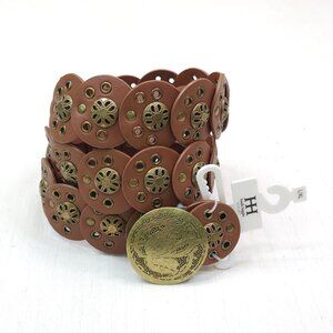 Haute Hippie Brown Disc Belt L/XL Concho Adjustable 2" Wide